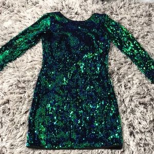 New Years! Green sequin dress